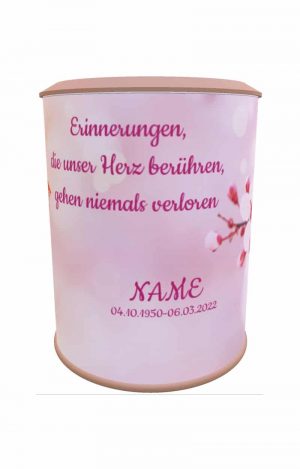 Personalisierbare Urne mit Frühlingsblumen